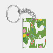 Modern Otomi-ontwerp | Ontwerp van Llama Donkey Sleutelhanger (Voorkant Links)