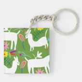 Modern Otomi-ontwerp | Ontwerp van Llama Donkey Sleutelhanger (Achterkant)