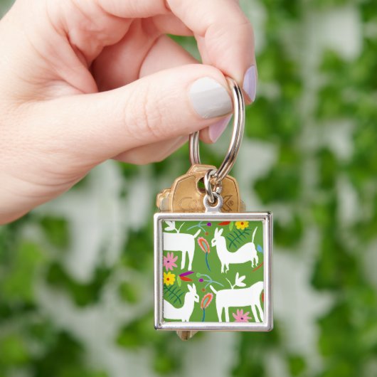Modern Otomi-ontwerp | Ontwerp van Llama Donkey Sleutelhanger (Hand)