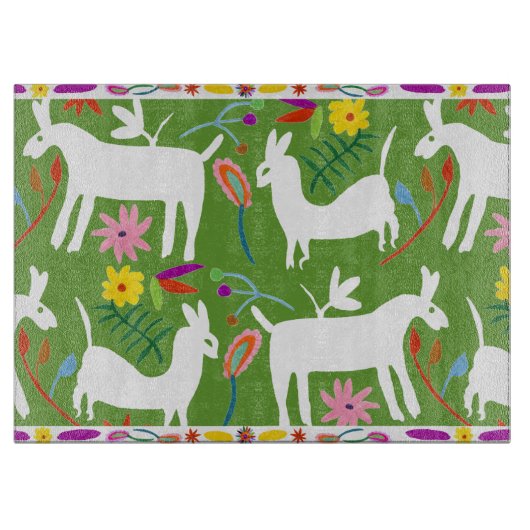 Modern Otomi-ontwerp | Ontwerp van Llama Donkey Snijplank (Voorkant)
