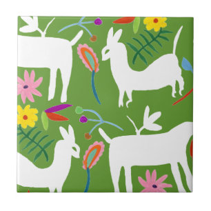 Modern Otomi-ontwerp   Ontwerp van Llama Donkey Tegeltje