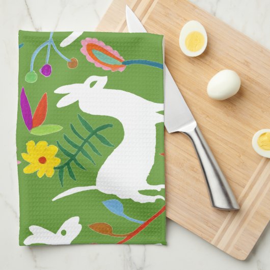 Modern Otomi-ontwerp | Ontwerp van Llama Donkey Theedoek (Quarter Fold)