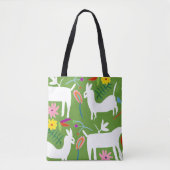 Modern Otomi-ontwerp | Ontwerp van Llama Donkey Tote Bag (Voorkant)