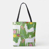 Modern Otomi-ontwerp | Ontwerp van Llama Donkey Tote Bag (Achterkant)
