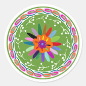 Modern Otomi-ontwerp Ronde Sticker (Voorkant)