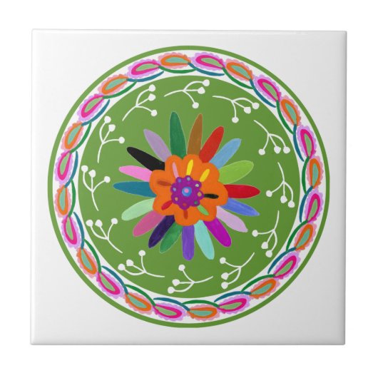 Modern Otomi-ontwerp Tegeltje (Voorkant)