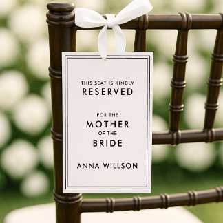 Modern | Oud geld gereserveerde stoel Label