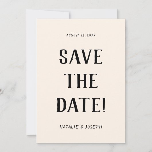 Modern oud geld hand getekend retro eigenzinnige b save the date (Voorkant)