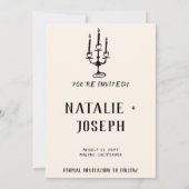 Modern oud geld hand getekend retro eigenzinnige b save the date (Achterkant)