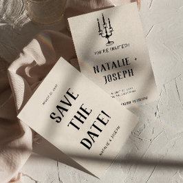 Modern oud geld hand getekend retro eigenzinnige b save the date