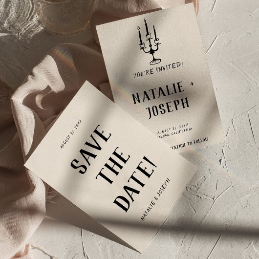 Modern oud geld hand getekend retro eigenzinnige b save the date