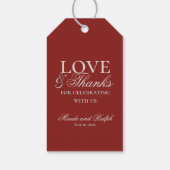 Modern Oud Geld Vet Rode Liefde En Bedankt Trouwen Cadeaulabel (Achterkant)