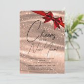 Modern Oudejaarsavond Roos Gouden Champagne Bokeh  Kaart (Staand voorkant)