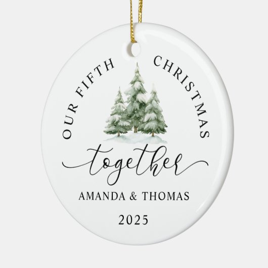 Modern Our Christmas Together Couples Anniversary Keramisch Ornament (Links)