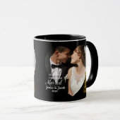 Modern Our First Christmas Married Heart Photo Mok (Voorkant rechts)