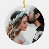 Modern Our First Kerstman Mr en Mrs Photo Keramisch Ornament (Achterkant)