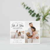 Modern Our First Kerstman Mr en Mrs Two Foto Aankondigingskaart (Staand voorkant)