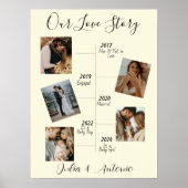 Modern Our Love Story 5 Couple Photo Collage  Poster (Voorkant)