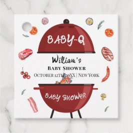 Modern Outdoor Achtertuin BBQ Baby shower Bedankjes Labels