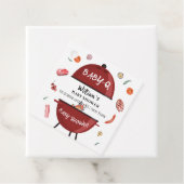 Modern Outdoor Achtertuin BBQ Baby shower Bedankjes Labels (In situ)