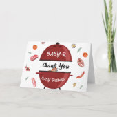 Modern Outdoor Achtertuin BBQ Baby shower Bedankkaart (Voorkant)