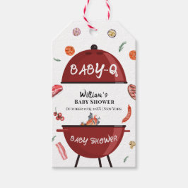 Modern Outdoor Achtertuin BBQ Baby shower Cadeaulabel