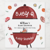 Modern Outdoor Achtertuin BBQ Baby shower Wijn Etiket (Enkel label)