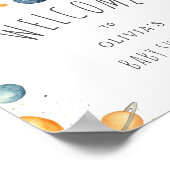 Modern Outer Space Baby shower Welkom Poster (Hoek)