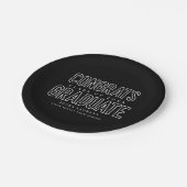 Modern Outline Typography Graduation Party Papieren Bordje (Gekanteld)