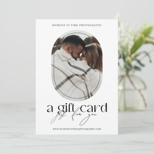 Modern Ovaal Foto Fotografie Cadeau Bon (Staand voorkant)