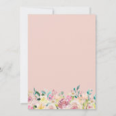 Modern Ovaal Lijst Pastel Blush Bloemen Bruiloft Kaart (Achterkant)