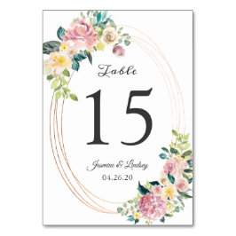 Modern Ovaal Lijst Pastel Floral Wedding Kaart