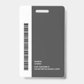 Modern Ovaal Logo Personeelsfoto Naam Barcode Badge (Achterkant)