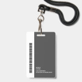 Modern Ovaal Logo Personeelsfoto Naam Barcode Badge (Achterkant met lanyard)