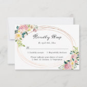 Modern Ovaal Pastel Bloemen Lijst Bruiloft RSVP (Voorkant)