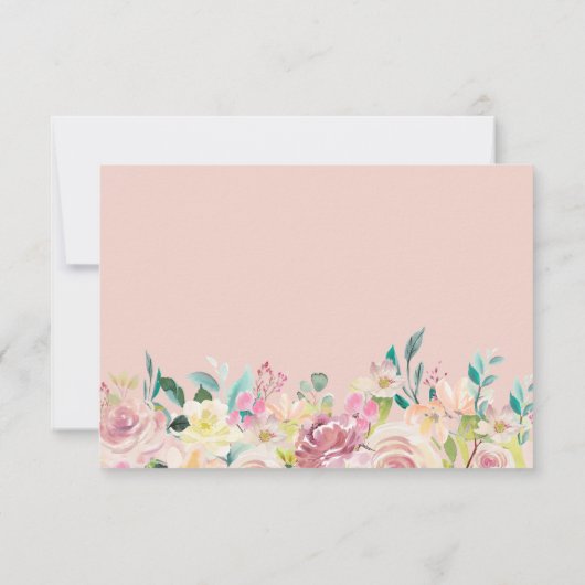 Modern Ovaal Pastel Bloemen Lijst Bruiloft RSVP (Achterkant)