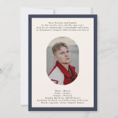 Modern Oval Blue High School Photo Graduation Kaart (Achterkant)