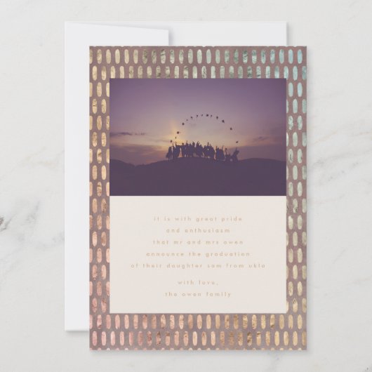 Modern Oval Border Photo Afstudeerder Aankondiging (Achterkant)