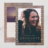 Modern Oval Border Photo Afstudeerder Aankondiging (Voorkant / Achterkant)
