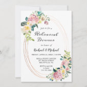 Modern Oval Floral Lijst Spring repetitie diner Kaart (Voorkant)