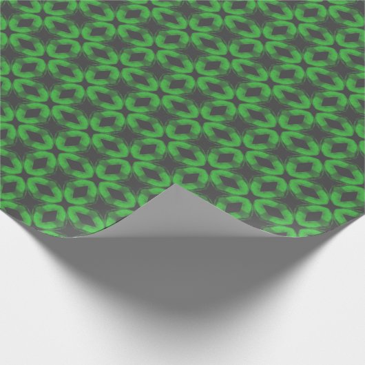 Modern oval Green Kerstmis Cadeaupapier (Hoek)