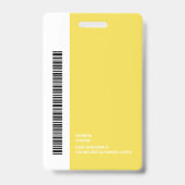 Modern Oval Logo Employee Photo Name Barcode Badge (Achterkant)