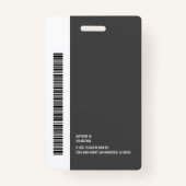 Modern Oval Logo Employee Photo Name Barcode Badge (Achterkant)