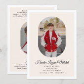 Modern Oval Script High School Photo Graduation Kaart (Voorkant / Achterkant)