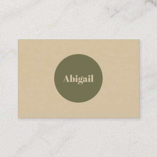 Modern Ovale Olive Branch Visitekaartje (Voorkant)