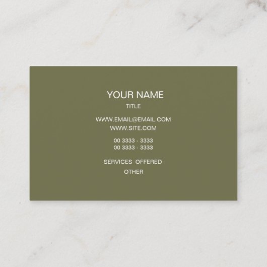 Modern Ovale Olive Branch Visitekaartje (Achterkant)