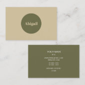 Modern Ovale Olive Branch Visitekaartje (Voorkant / Achterkant)