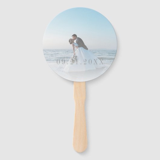 Modern Overlay Front & Back Photo Wedding Ceremony Handwaaier (Achterkant)