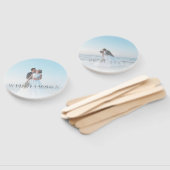 Modern Overlay Front & Back Photo Wedding Ceremony Handwaaier (Niet-gemonteerd)