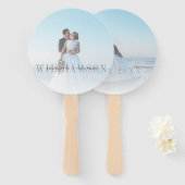 Modern Overlay Front & Back Photo Wedding Ceremony Handwaaier (Voorkant en achterkant)